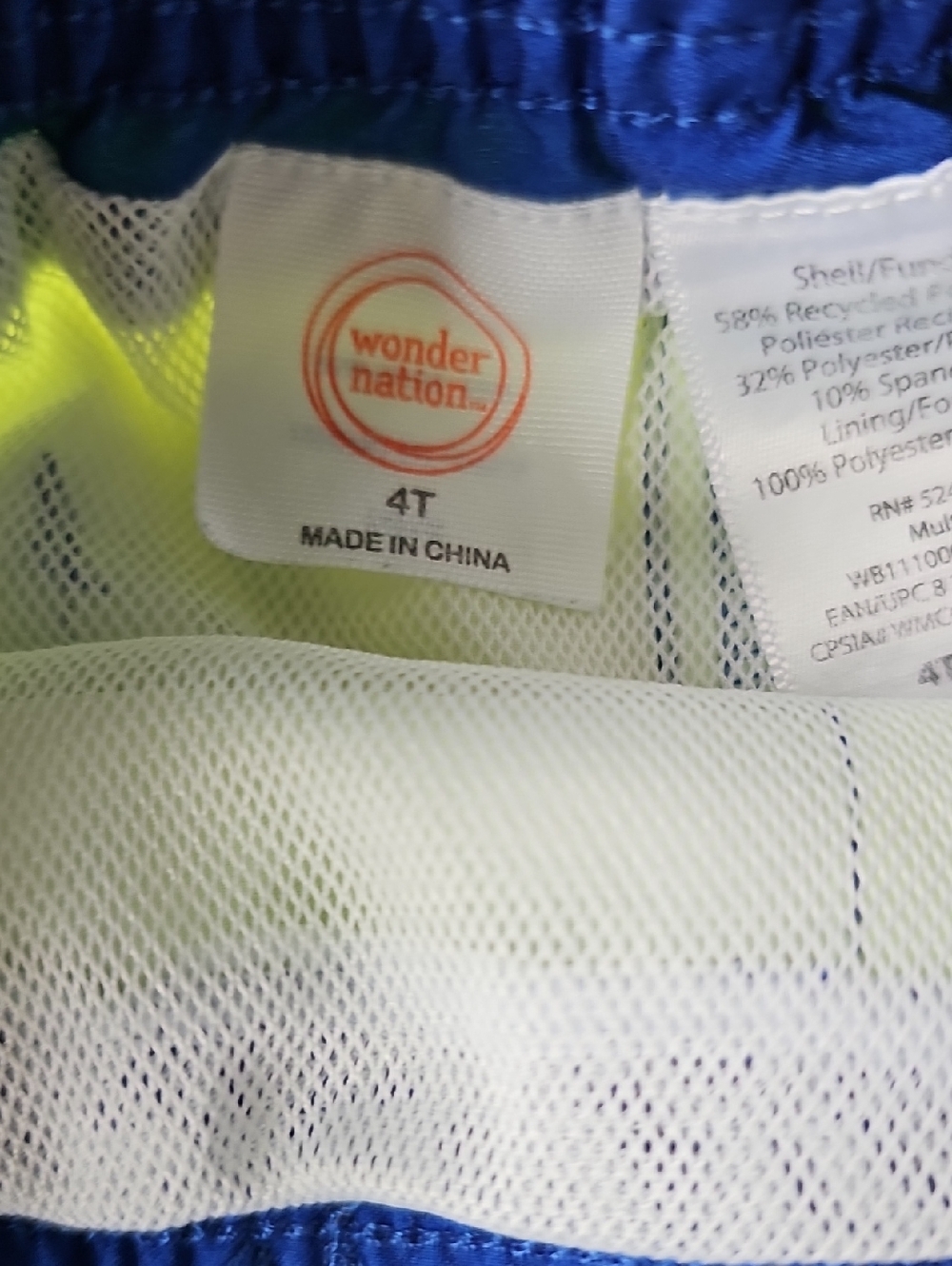 Boys Neon Lime & Blue Swim Trunks - Picture 2 of 5